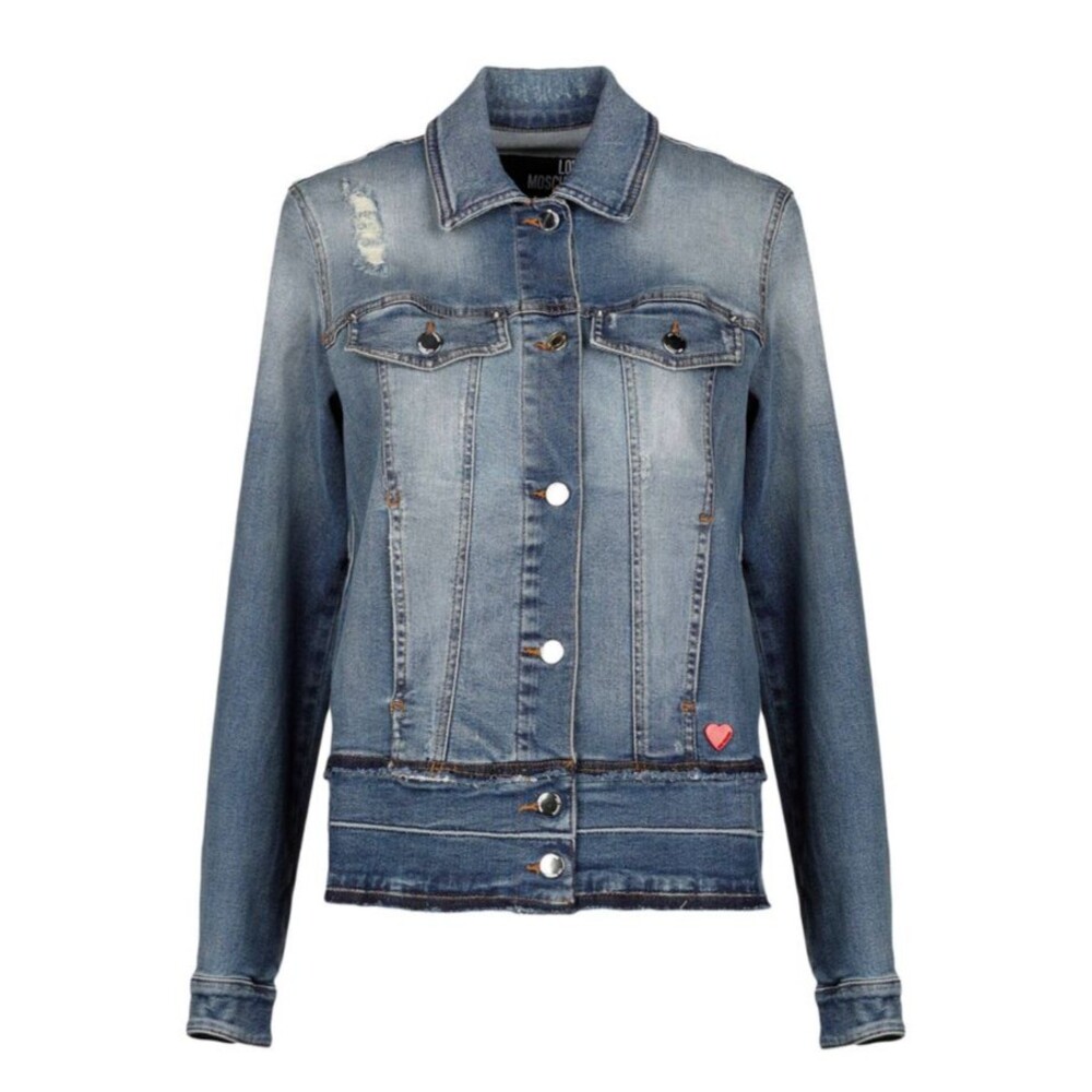 LOVE MOSCHINO Women's Blue Denim Cotton Jacket Sz 8 US/ 44 IT